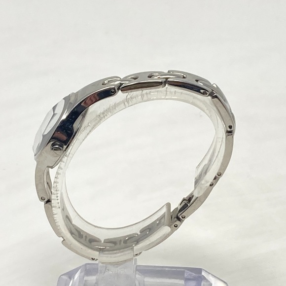 Fossil F2 Watch Women 23mm Silver Tone Purple Faceted Dial 30M New Battery 6.25" - Picture 5 of 15